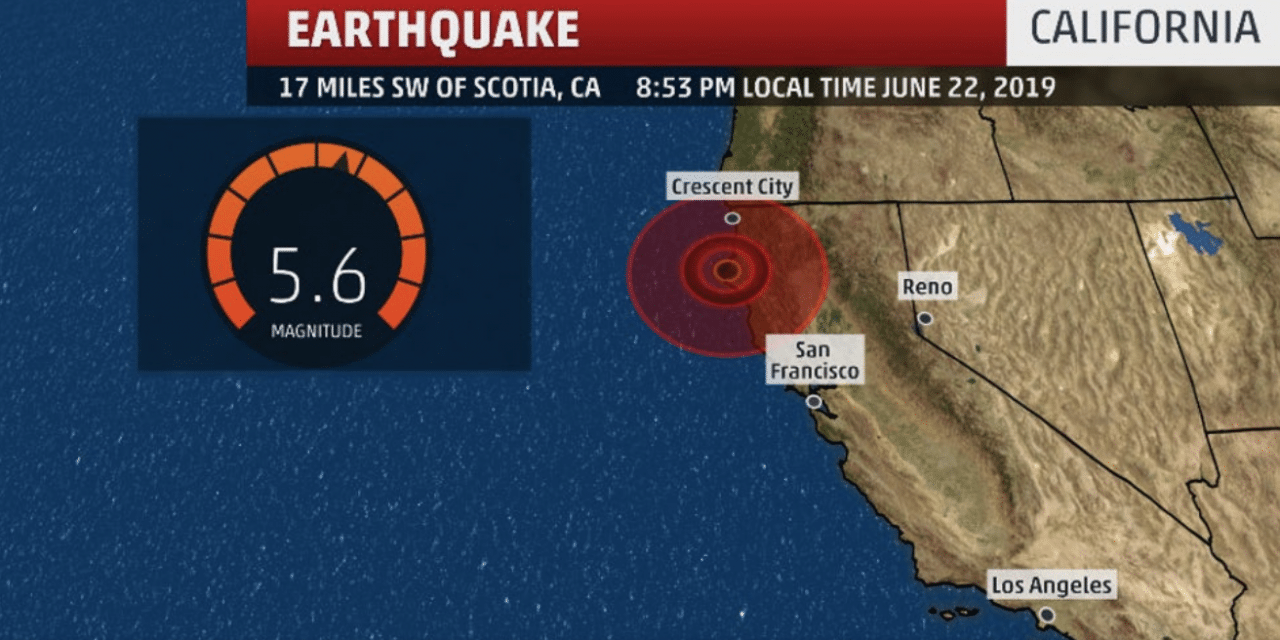 5.6 Magnitude Earthquake Strikes Northern California Saturday Night