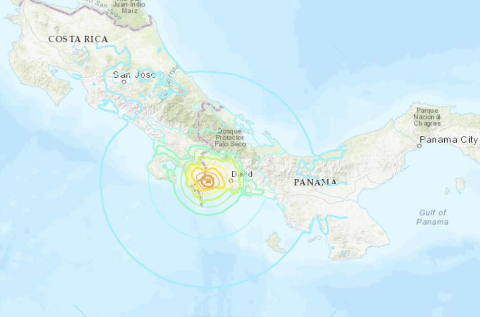 Large, shallow 6.3-magnitude earthquake strikes border area near Costa Rica