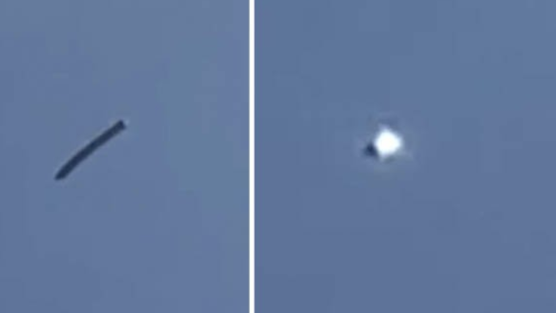 Snake-like UFO spotted again as mystery object ’emits energy beam’ over Washington