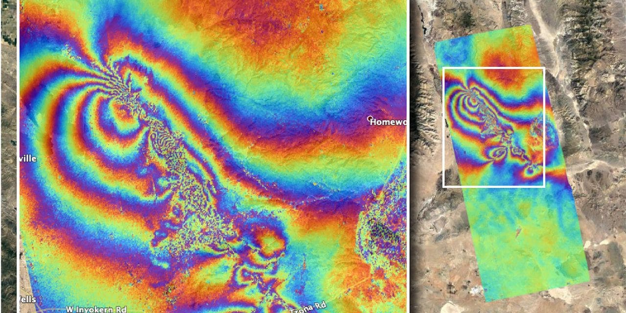 Striking NASA rainbow map shows how earth moved after two major California earthquakes