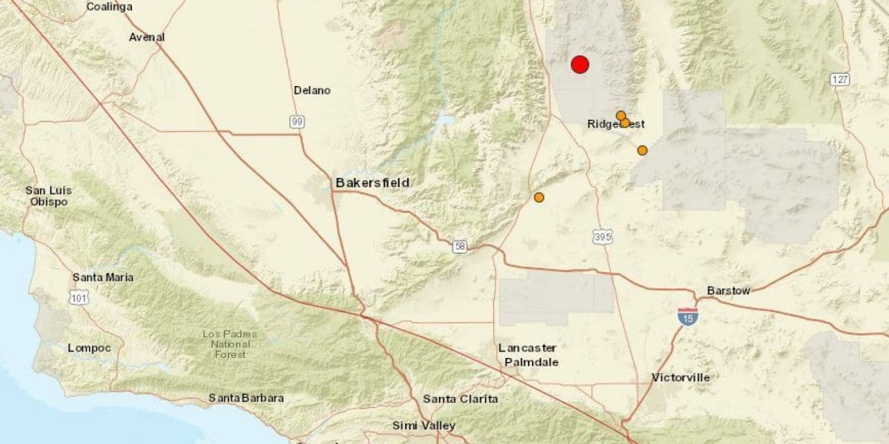 5.0 earthquake strikes outside of Ridgecrest, CA in Little Lake