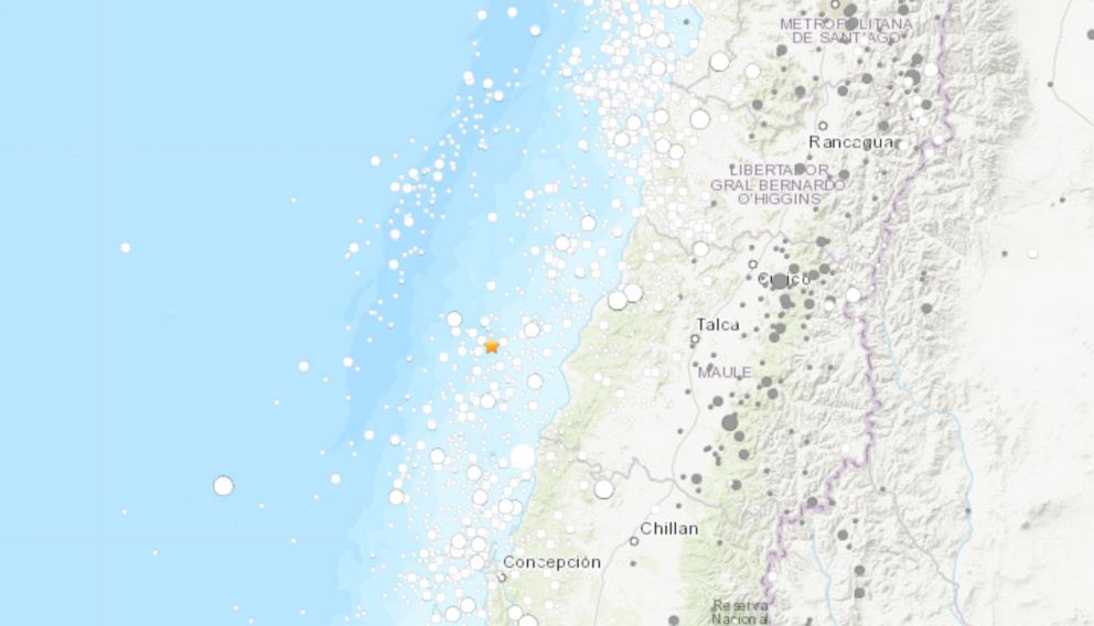 Earthquake with magnitude of 6.8 strikes off the coast of Chile