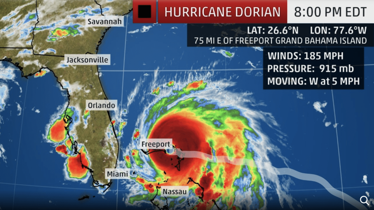 Hurricane Dorian Strikes Northwestern Bahamas as a Catastrophic ...