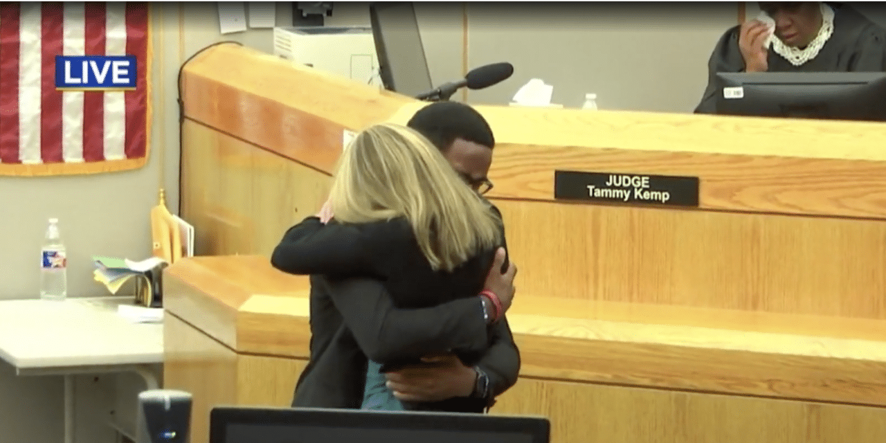 “I Forgive You” – Botham Jean’s Younger Brother Brandt Hugs Amber Guyger After She Was Sentenced For Murder
