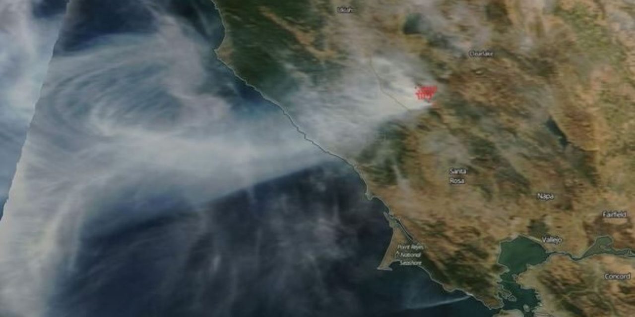 California’s destructive Kincade wildfire seen from space