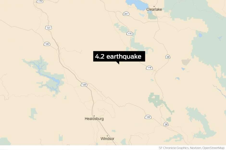 Magnitude 4.2 quake, 2nd in 2 days, rattles Sonoma County north of Healdsburg