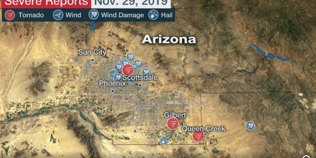 3 tornadoes were confirmed in Arizona in rare event