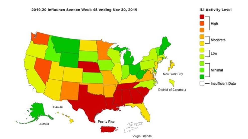 Tennessee experiencing widespread, high levels of flu-like illnesses