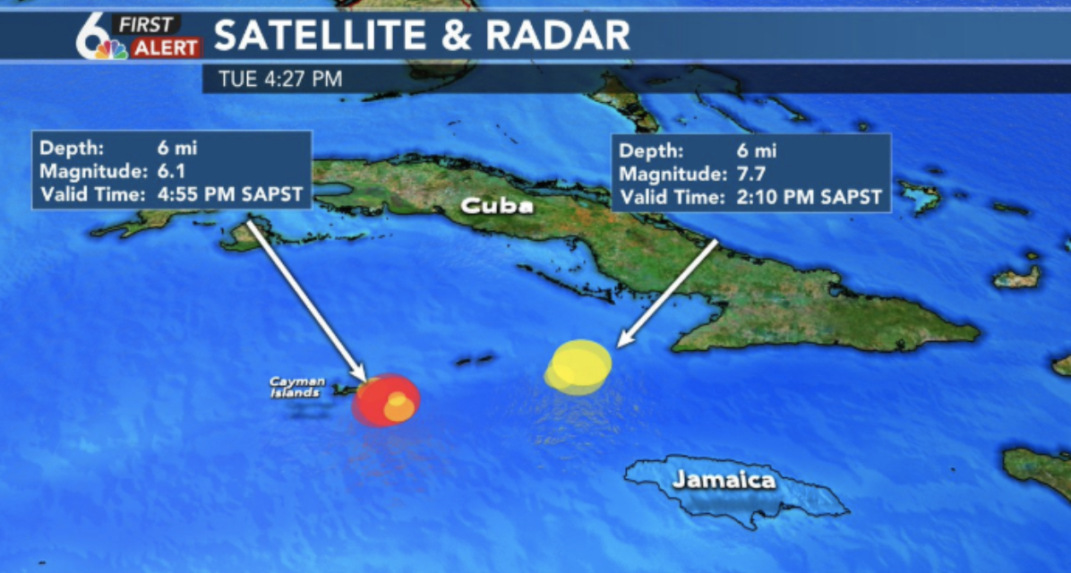 7.7 Earthquake was the largest earthquake EVER to strike Cuba and Jamaica