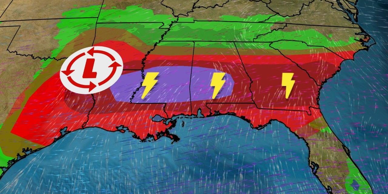 Giant hail and tornadoes threaten the South for the second weekend in a row