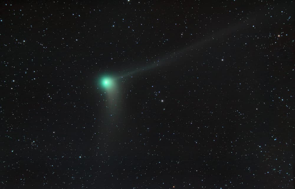 Green-tinged Comet Swan with 11 million-mile-long tail flies past Earth
