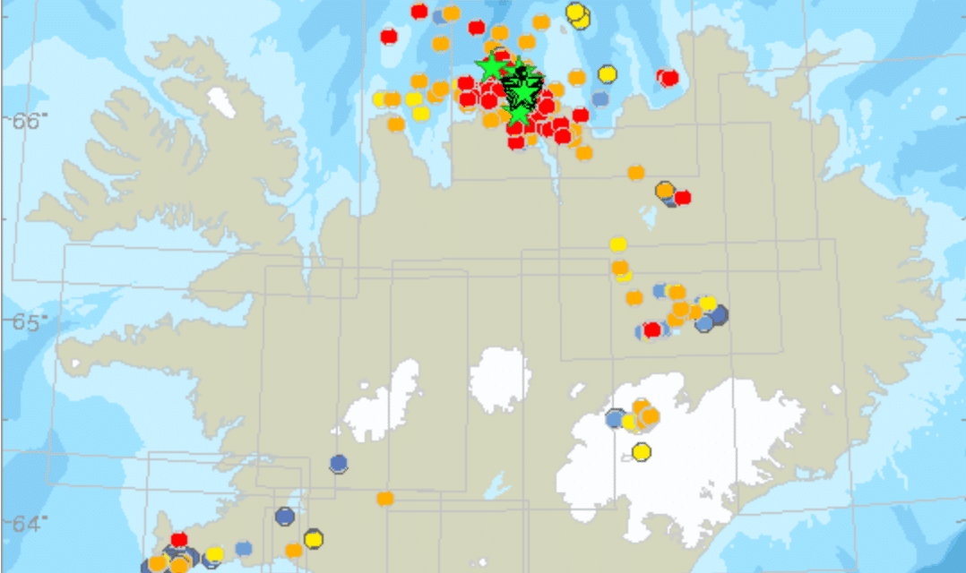 DEVELOPING: Northern Iceland experiencing intense swarm of more than 1500 quakes