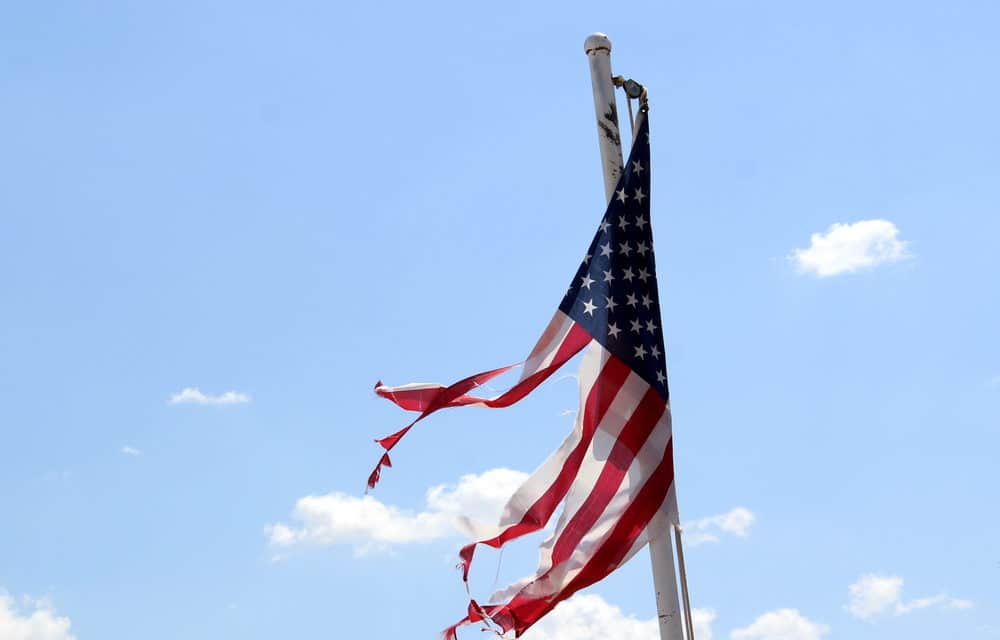 World s Largest Free flying American Flag Torn In Half By Wisconsin 