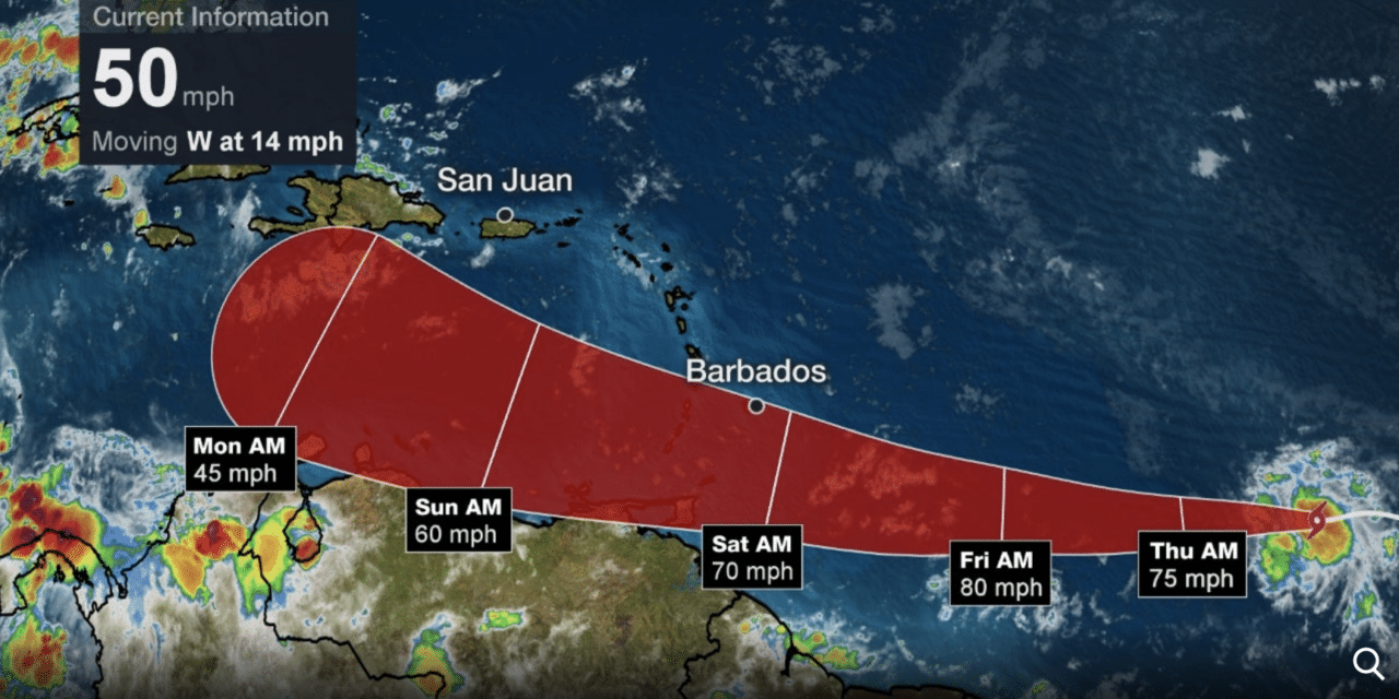 Tropical Storm Gonzalo Forms in Atlantic becoming earliest seventh named tropical storm on record to form in Atlantic basin
