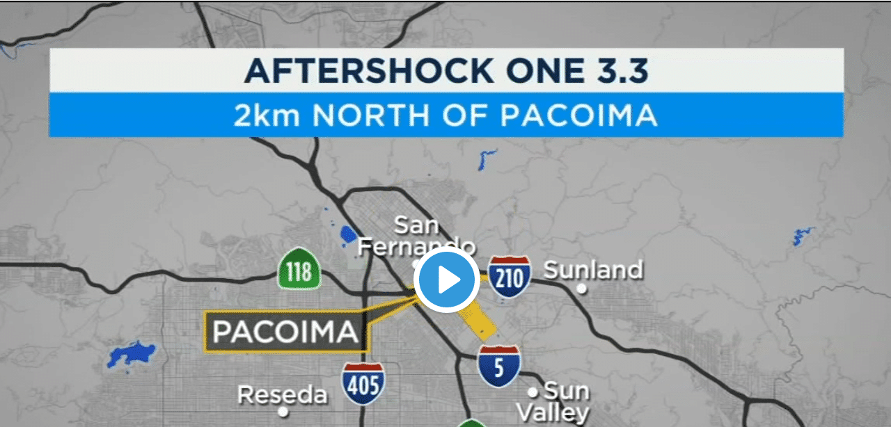 4.2 earthquake strikes near Pacoima area, 3.9 aftershock rattles San Fernando Valley