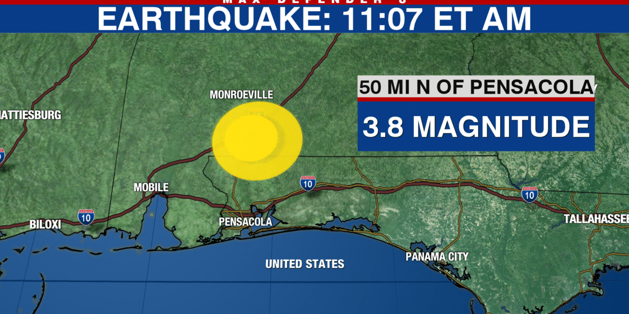Rare Magnitude 3.8 Earthquake Rattles Florida-Alabama Border