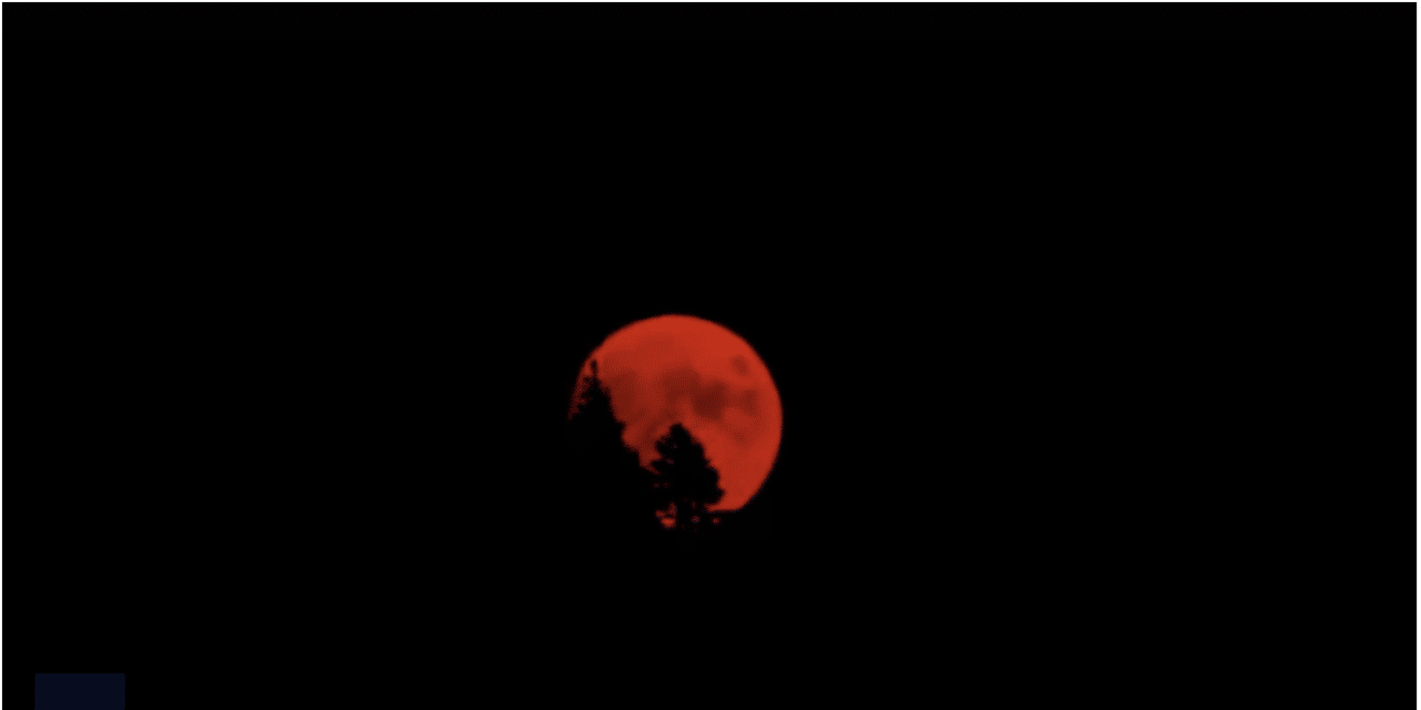 Wildfires cause moon to glow blood red over California