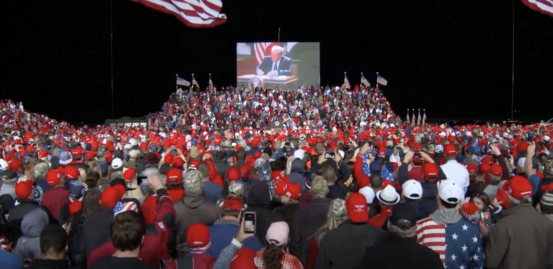 Red Moon Rises Over Trump Rally in Georgia