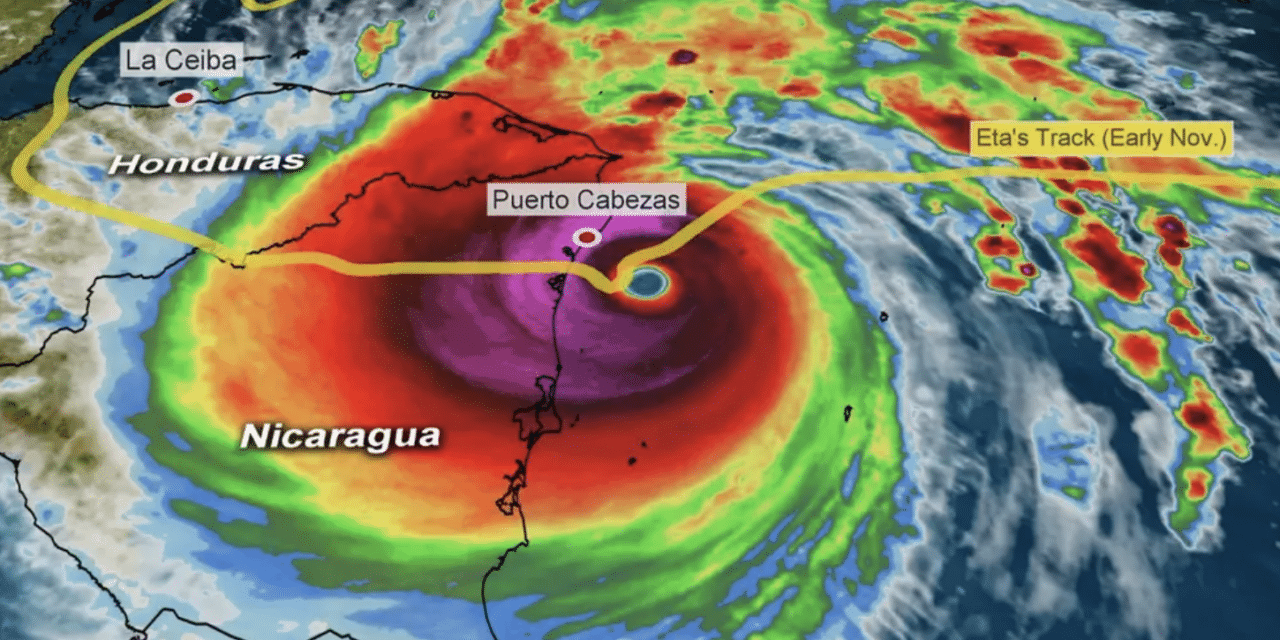 DEVELOPING: Hurricane Iota Targets Central America as Catastrophic Category 5, First time on record two major hurricanes made landfall in Nicaragua in the same hurricane season