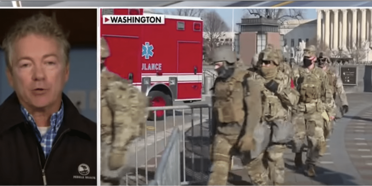 Rand Paul Warns DC is Becoming Militarized Zone