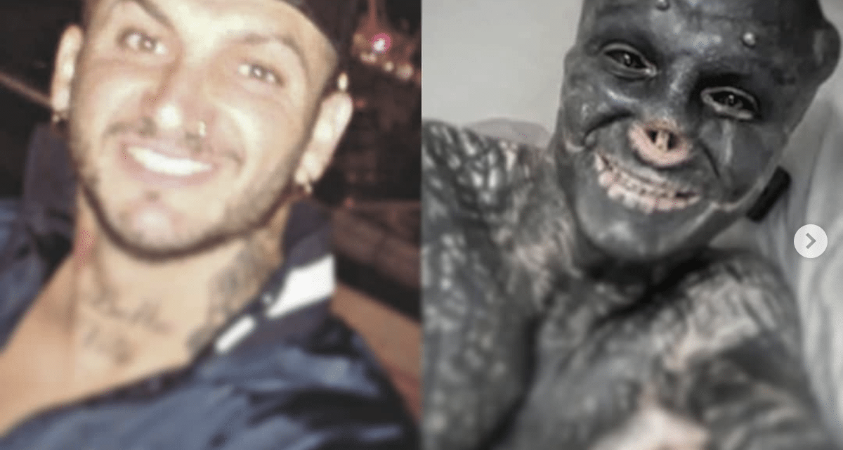 Man determined to become 'black alien' undergoes extreme ...