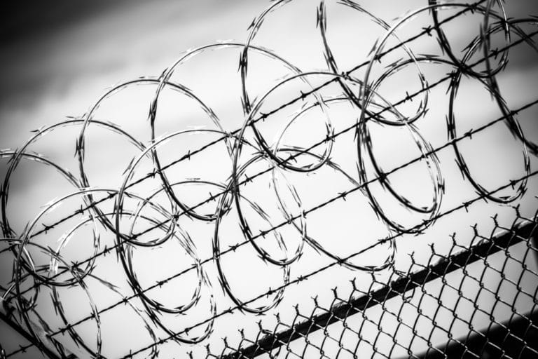 Barbed,Wire,Fence.,Prison,Fence,In,Black,And,White,Closeup. | End Time ...