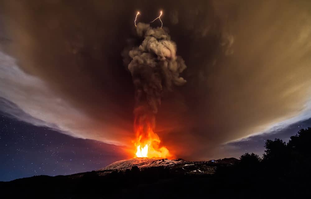 Mt. Etna continues explosive eruptions sending ash to rain on towns