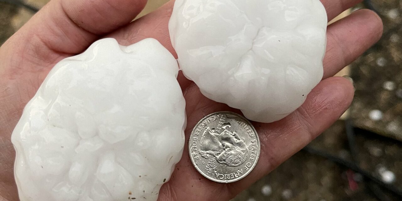 Giant hailstones pound north-central Texas, leaving properties damaged
