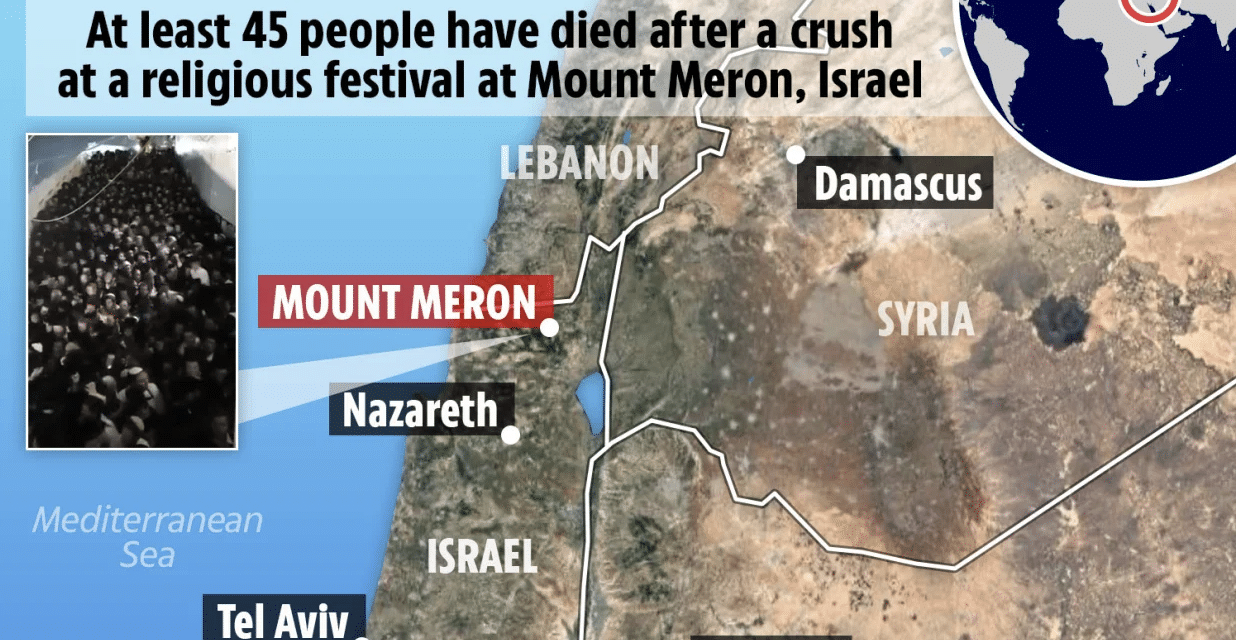 At least 45 people including children have been crushed to death at Jewish festival in Israel