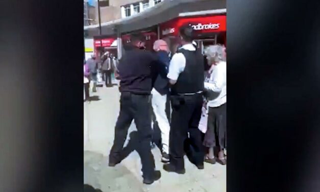 An elderly preacher was roughed up and arrested for preaching Biblical Marriage in UK