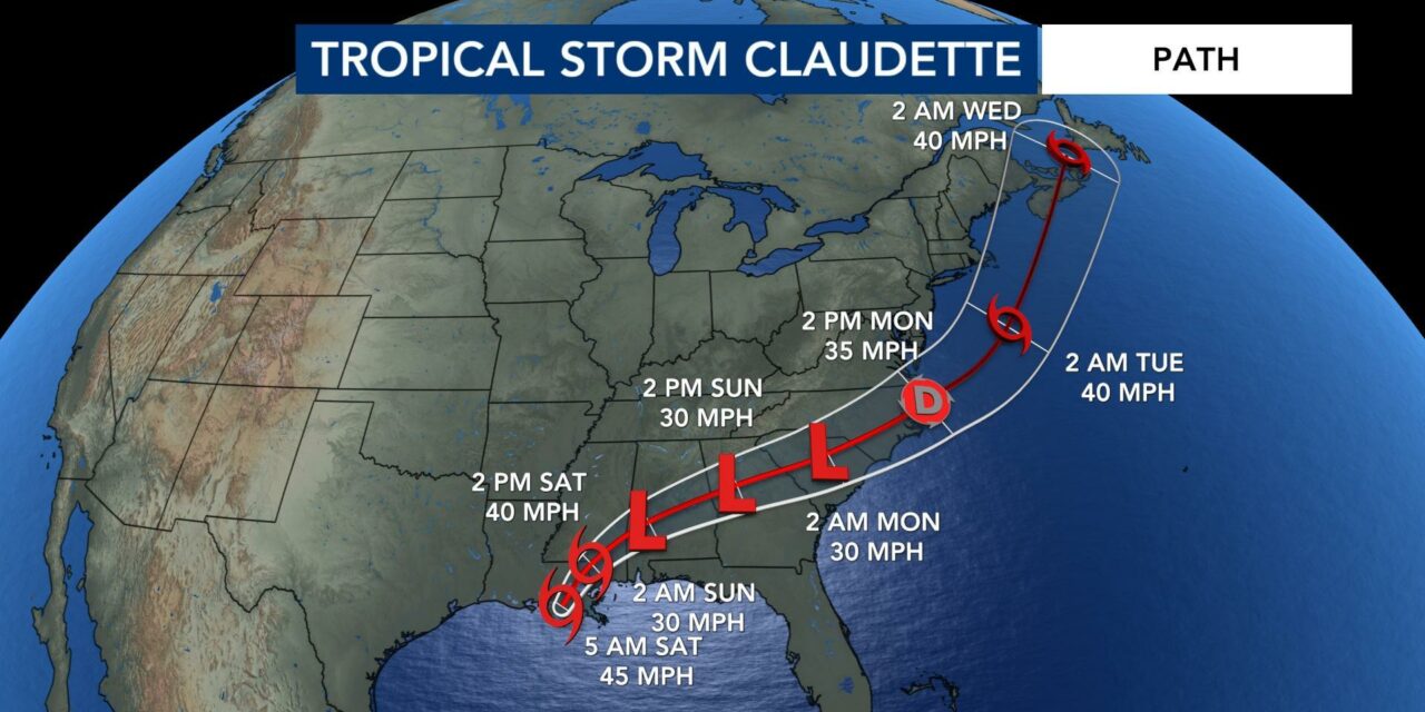 DEVELOPING: Tropical Storm Claudette spawns tornadoes and brings chaos to the South