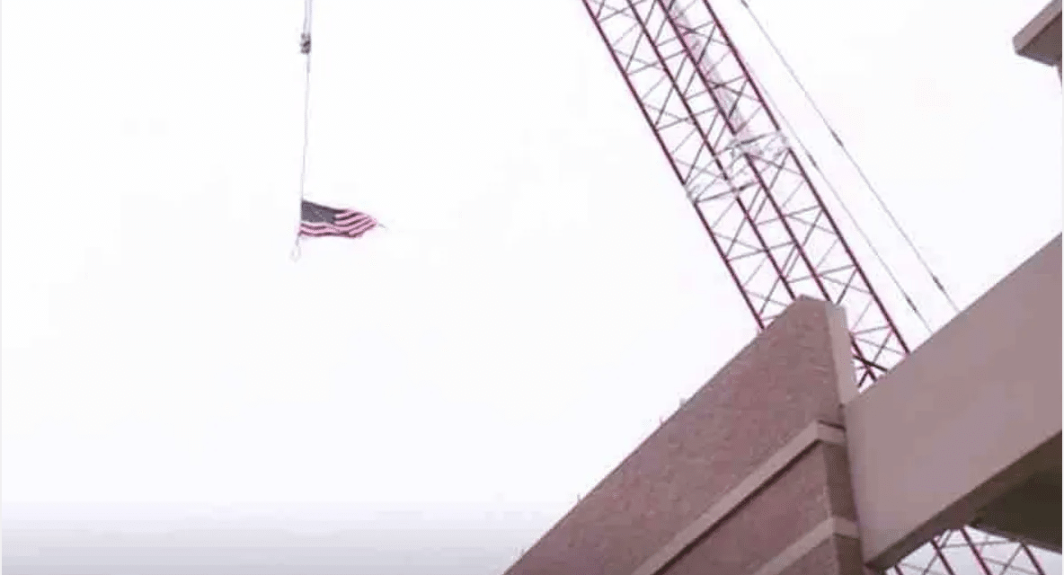 Steel cable loop attached to American flag on Memorial day sparks outrage from those claiming it was clearly a noose