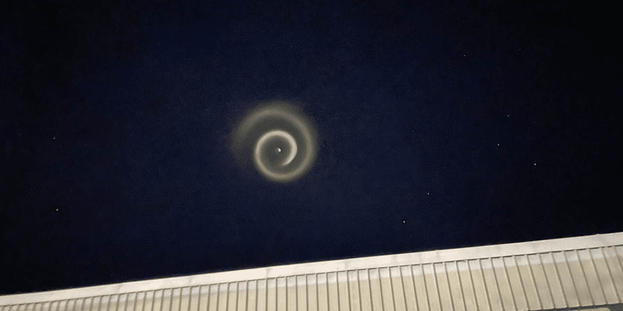 Mysterious spiral appears in skies over the Pacific Ocean