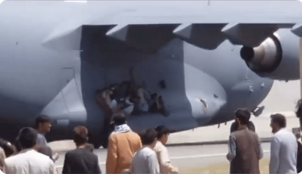 Afghans seen falling out of planes as they try to flee Kabul airport