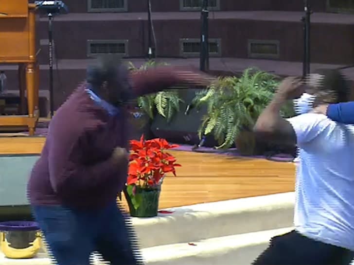 WATCH) Fight breaks out in the middle of pastor’s sermon at Church