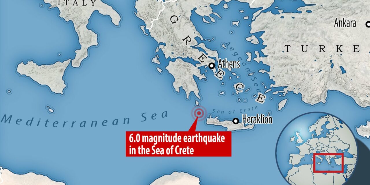Series of 6.1 earthquakes strike Greek Island of Crete, Felt in Israel