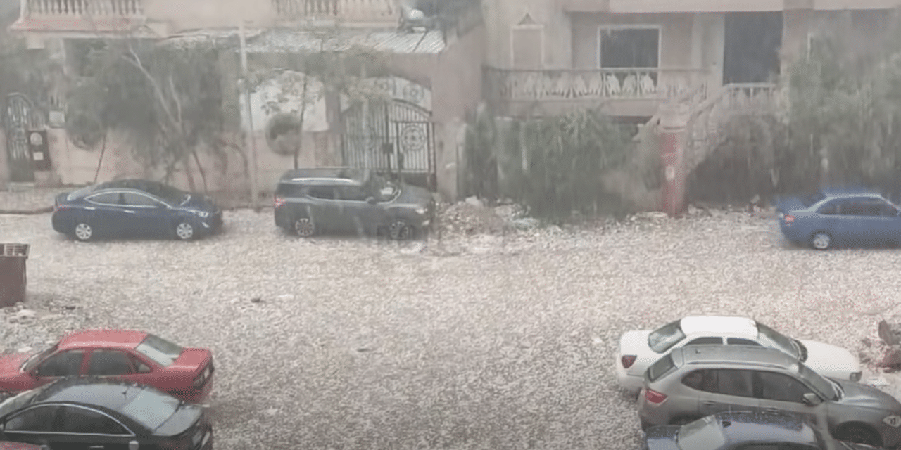 Rare hailstorm pummels Egypt as Jews are reading the Torah portion regarding the plague of hail in Exodus
