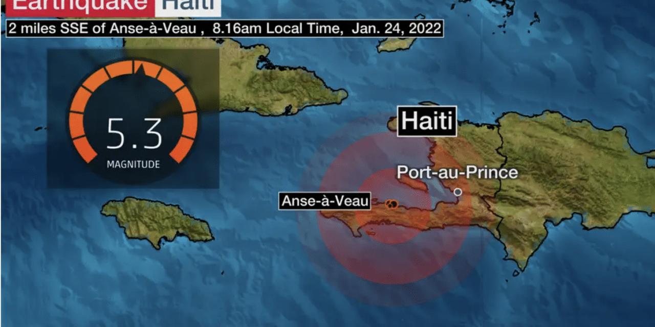 Strong earthquake strikes Haiti damaging homes and killing 2