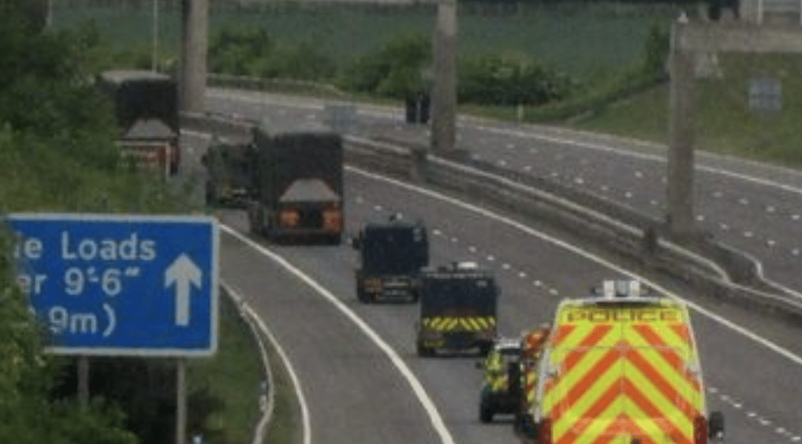 Nuclear missile convoy carrying up to six deadly warheads spotted on motorway going through Glasgow on their way to Royal Navy depot