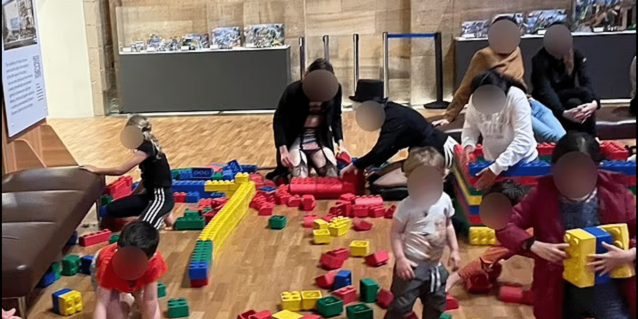 Museum defends allowing a man dressed in lingerie to play with Legos at kids event