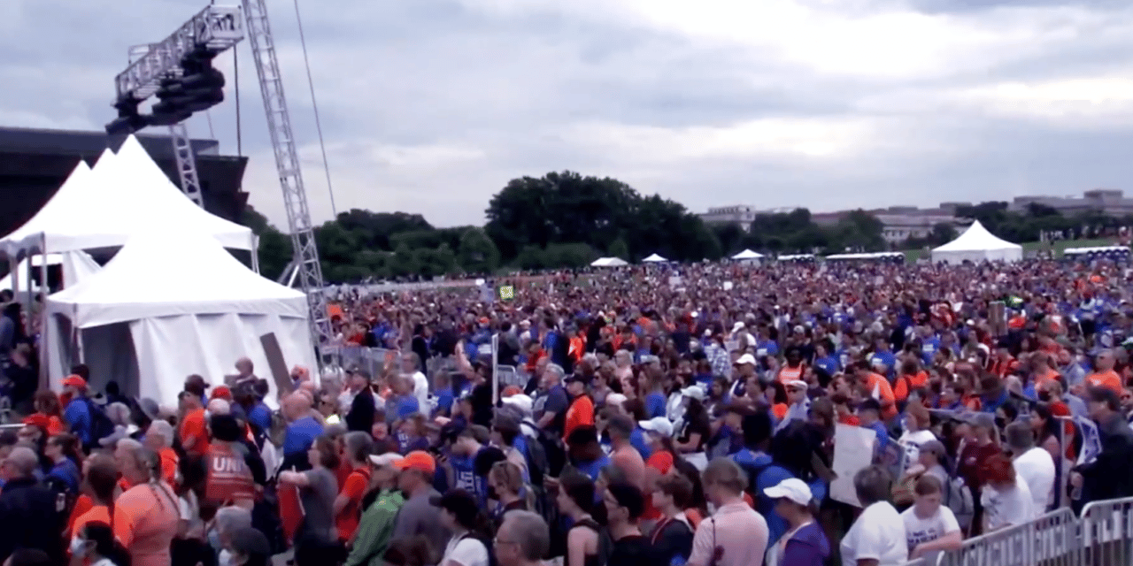 Thousands gather at National Mall and across the US demanding new gun safety laws