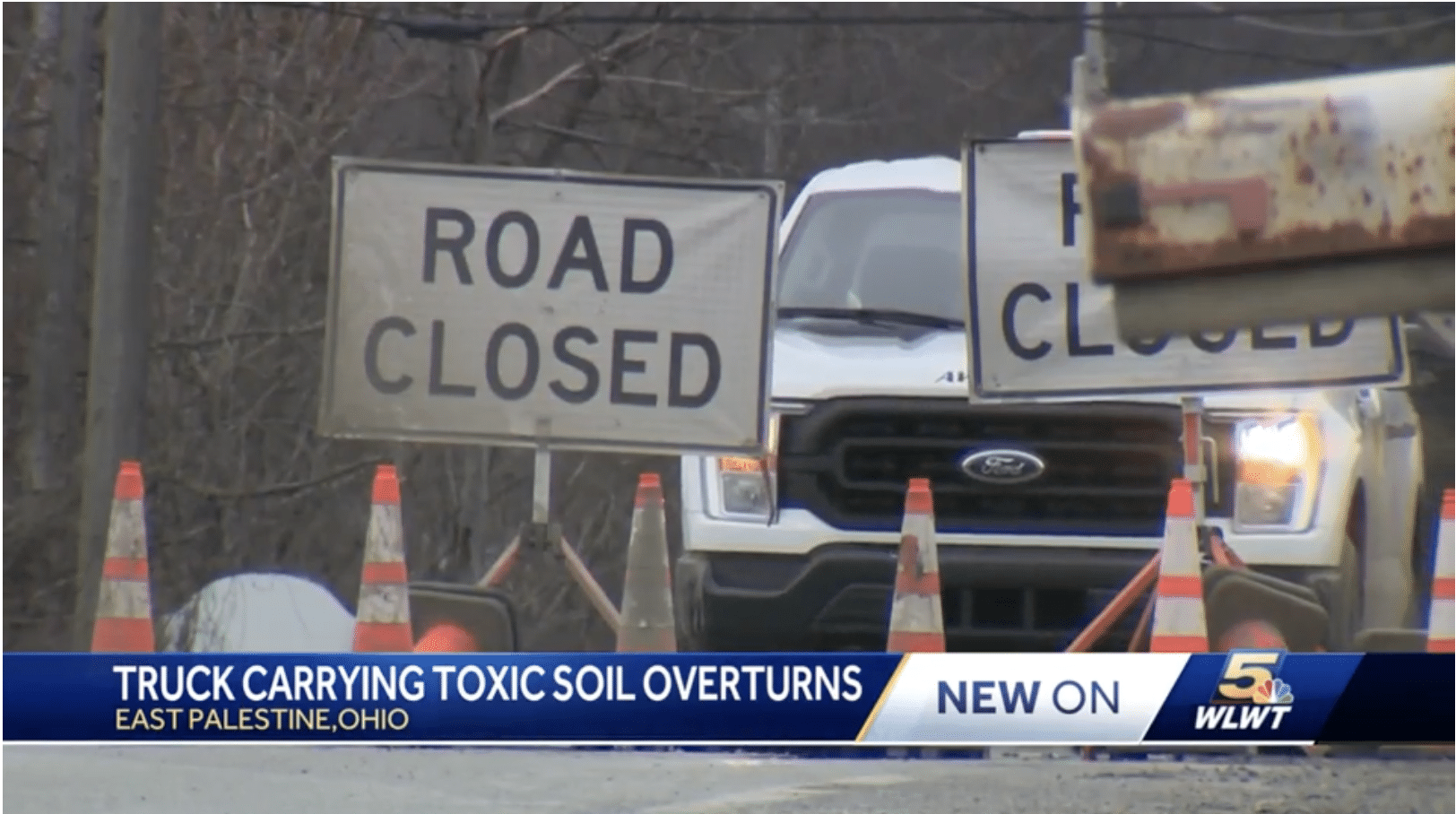 Truck carrying 40k lbs of toxic soil out of Ohio train derailment site crashes