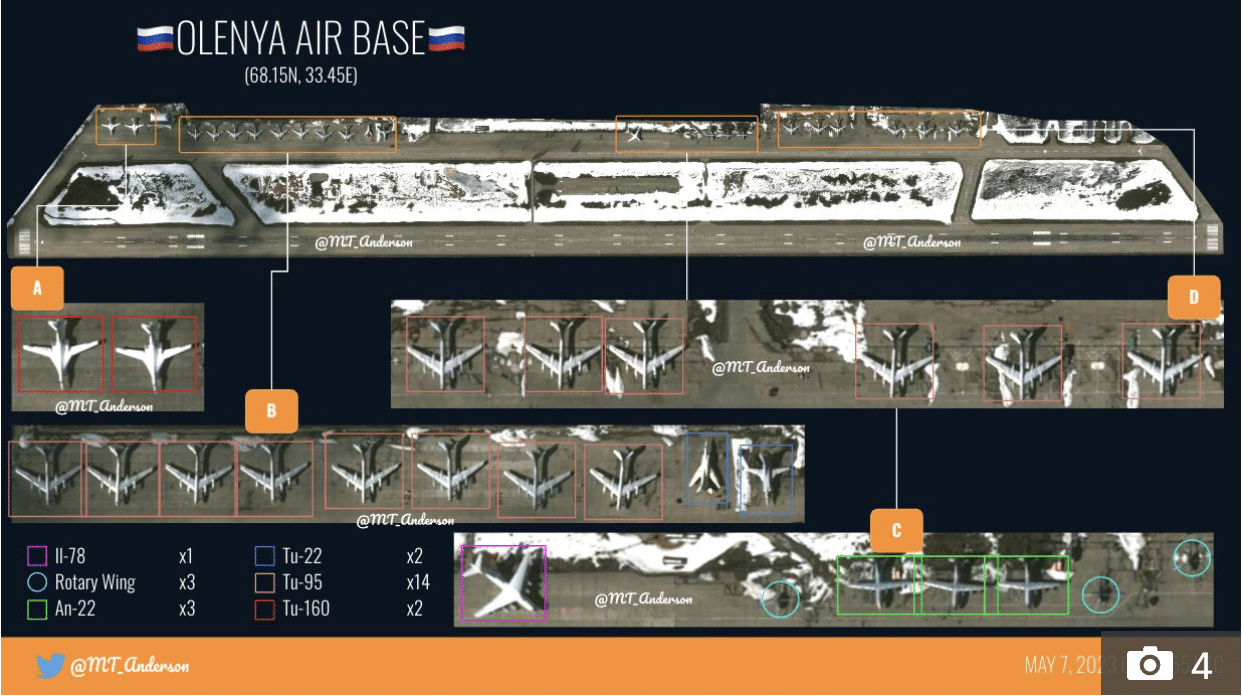 Chilling photo reveal fleet of Russian nuclear bombers near Nato border as Putin threatens UK over Ukraine missiles