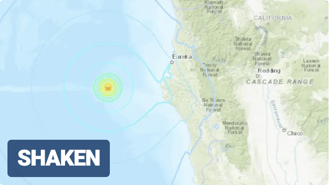 Magnitude 5.5 Earthquake Strikes Off Northern California's Coast, Felt ...