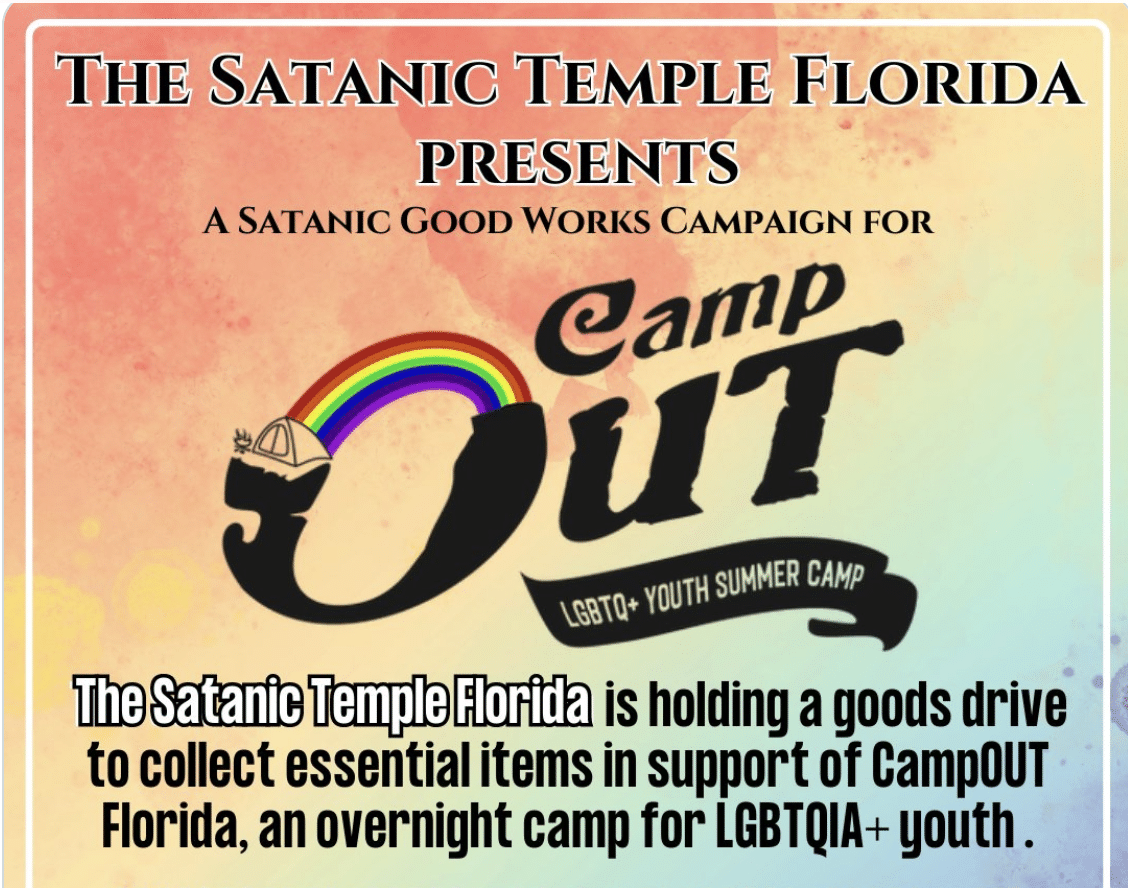 The Satanic Temple is collecting donations for an LGBTQ Camp in Florida