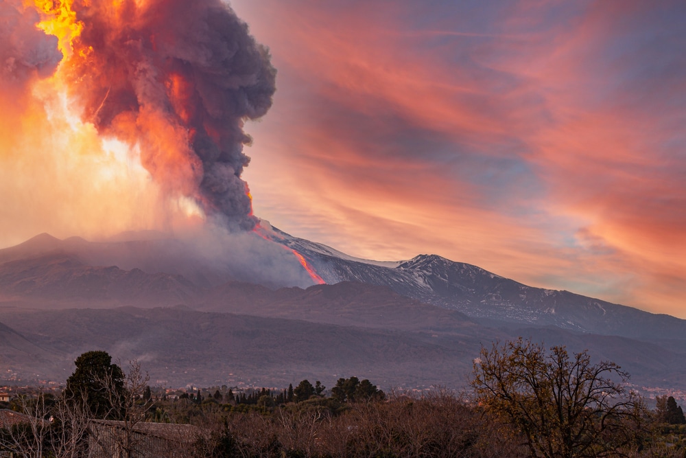 Europe’s largest active volcano erupted on Sunday, forcing slew of cancellations and flight delays