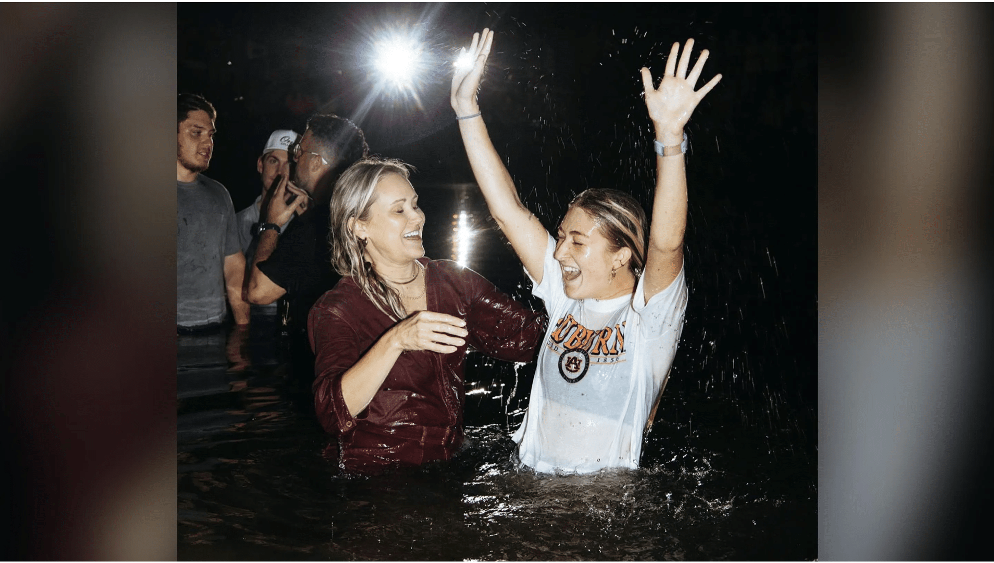 Revival breaking out at Auburn, Hundreds choose Christ and get spontaneously baptized in lake