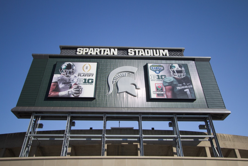 Michigan State apologizes for Adolf Hitler image on Spartan Stadium ...