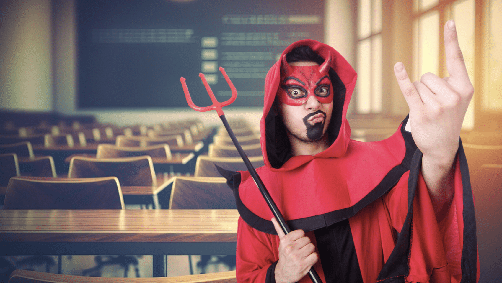 High school teacher on administrative leave after dressing up as devil, saying ‘hail Satan’ to students