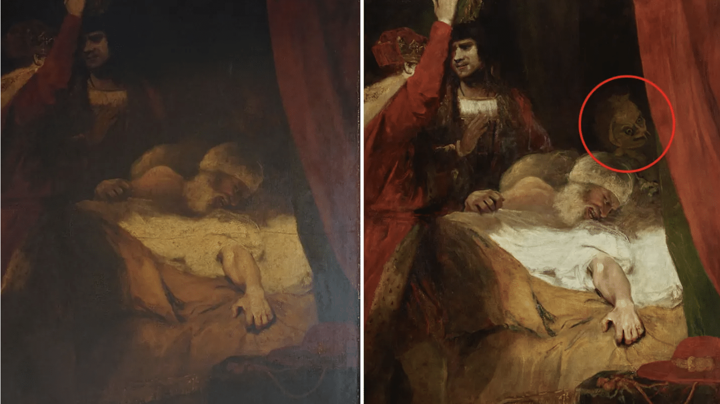 Demonic spirit uncovered in 230-year-old painting following restoration